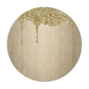 Planche À Découper Élégant Glitterie Or Fondu