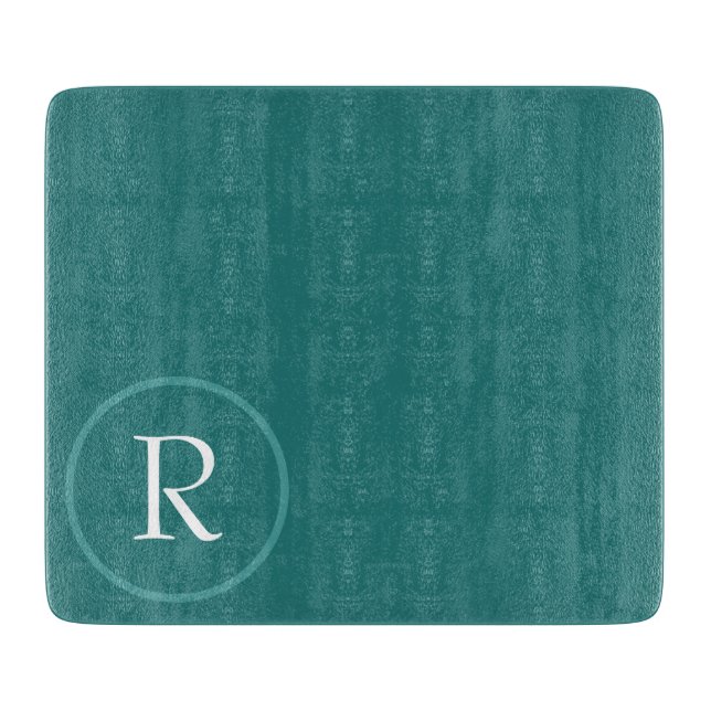 Planche À Découper Elegant Green &White Monogram Cutting Board (Devant)