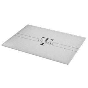 Planche À Découper Élégant Monogramme Personnalisé Nom Personnalisé