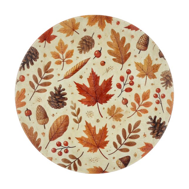 Planche À Découper Élégant Motif Automne (Devant)