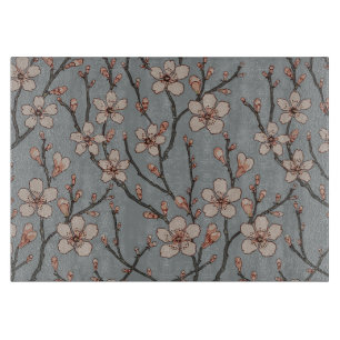 Planche À Découper Élégant Motif Fleur rose Douce Fleur Fleur de Ceri