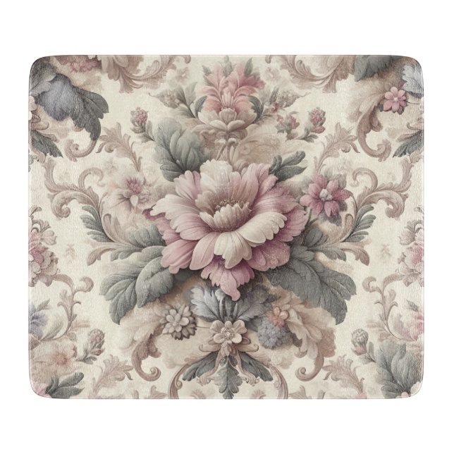 Planche À Découper Élégant motif floral Vintage (Devant)