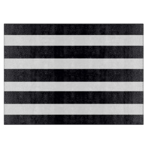 Planche À Découper Élégant noir & blanc rayé Simple chic
