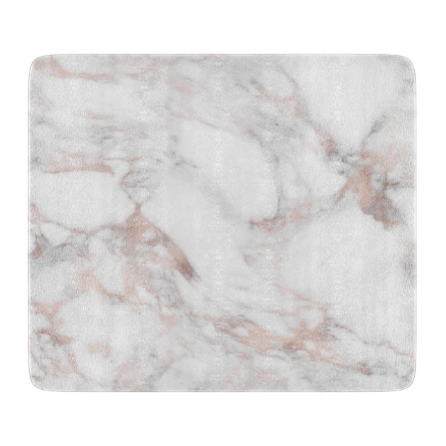 Planche À Découper Elégant Rose Marbre blanc Or Modèle tendance (Devant)