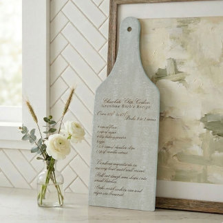 Planche À Découper Elegant Script Family Recipe Blue