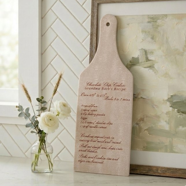 Planche À Découper Elegant Script Family Recipe Ivory (Elegant Script Family Recipe Ivory Cutting Board)