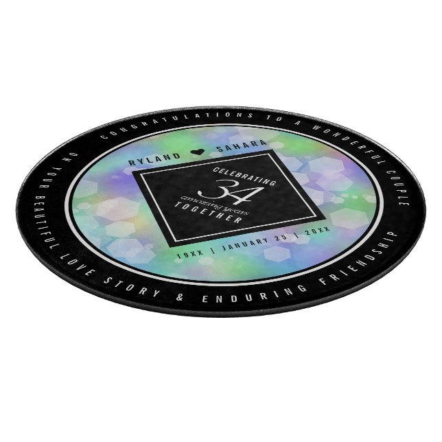 Planche À Découper Élégante 34e anniversaire du Mariage Opal (Coin)