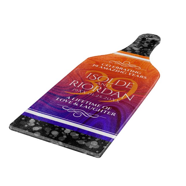 Planche À Découper Élégante célébration du 39e anniversaire du Mariag (Coin)