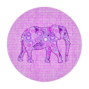 Planche À Découper Éléphale tourbillon fractal - violet et orchidée