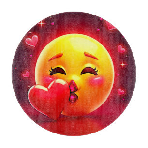 Planche À Découper Émoji Bisou : Amour et Cœurs Art