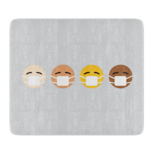 Planche À Découper Emoji Masqué Visages Masque Haut COVID