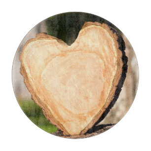 planche à découper en bois de cœur