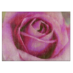 Planche à découper en verre Art floral Fleur de ro