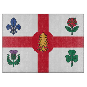 Planche à découper en verre avec Drapeau de Montré