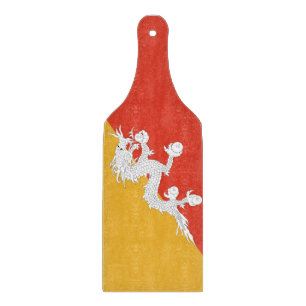 Planche à découper en verre avec drapeau du Bhouta