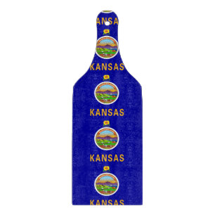 Planche à découper en verre avec drapeau du Kansas