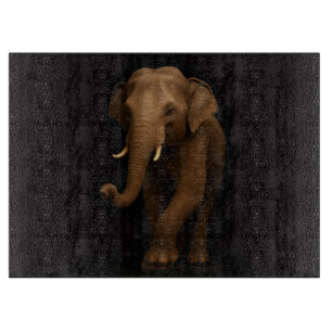 Planche à découper en verre Black 4 Luxe Éléphant 
