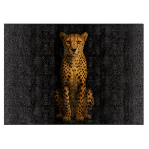 Planche à découper en verre Black 4 Luxe Guépard é