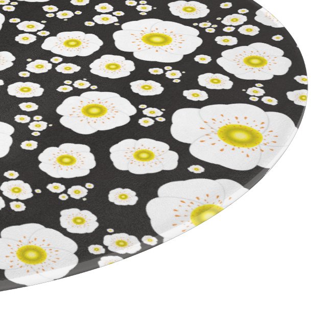 Planche à découper en verre de crapets blancs (5 t (Coin)