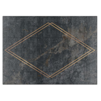 Planche à découper en verre de marbre gris 15" x 1