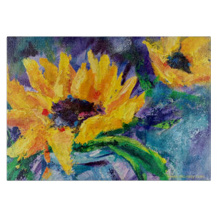 Planche à découper en verre de Sunflower Blues