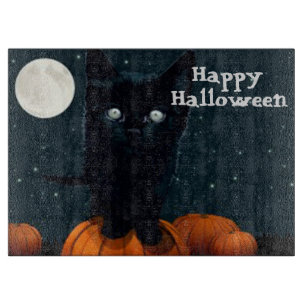 Planche à découper en verre décoratif Halloween/Ch