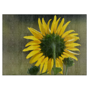Planche à découper en verre demi-tournesol