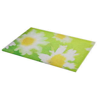 Planche à découper en verre fleur de marguerite