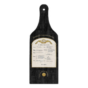 Planche à découper en verre noir Menu Français