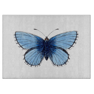 Planche à découper en verre - Papillon Bleu