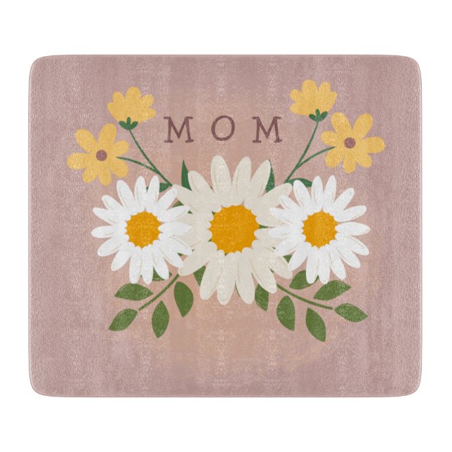 Planche à découper en verre personnalisée pour mam (Devant)