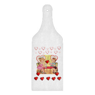 Planche à découper en verre pour la Saint-Valentin
