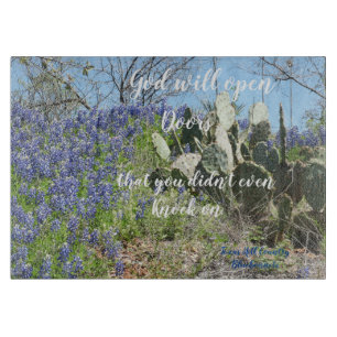 Planche à découper en verre Texas Bluebonnets avec