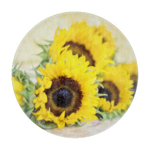 Planche à découper en verre Tournesol