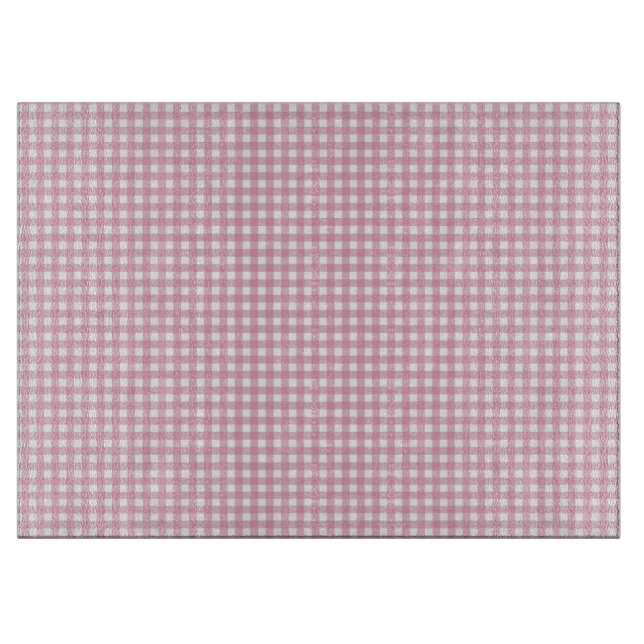 Planche À Découper En vichy rose et blanc (Devant)