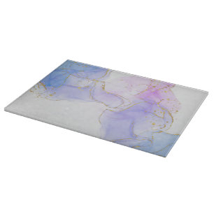 Planche À Découper Encre d'alcool rose, pourpre et bleu