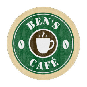 Planche À Découper Enseigne de commerce de café personnalisée en verr