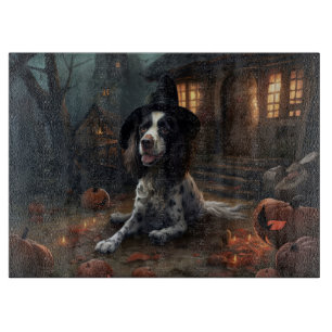 Planche À Découper Épagneul Springer Anglais Citrouilles Halloween Ef