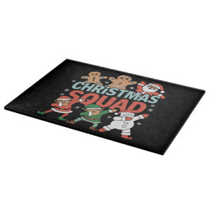 Planche À Découper Équipe de Noël Père Noël Dabbing Elf Family Corres
