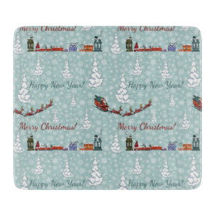 Planche À Découper Équipe de père Noël de rennes