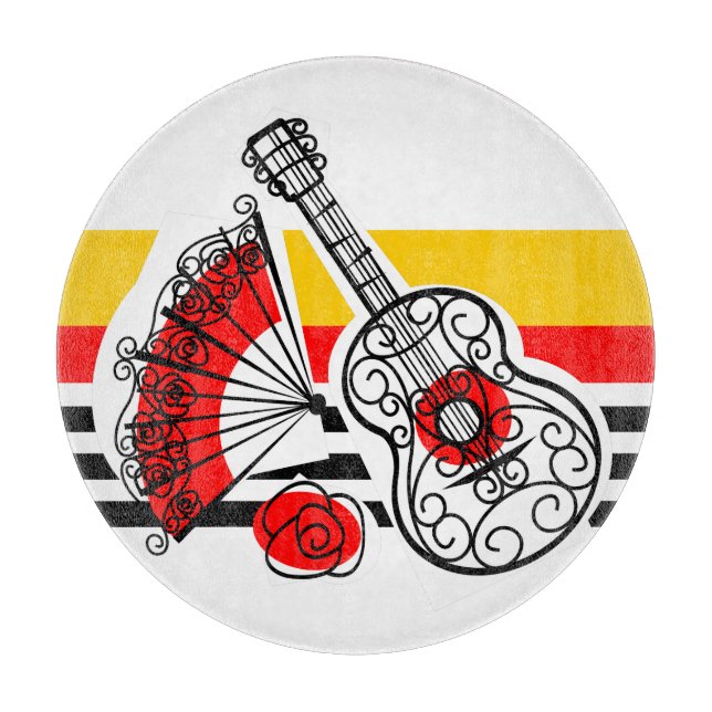 Planche À Découper Espagne Souvenirs Stripe Classic rond (Devant)