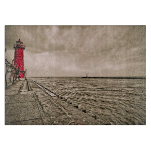 Planche À Découper États-Unis, Michigan, Grand Haven Lighthouse