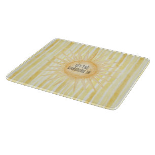 Planche À Découper Été au soleil rayures jaunes