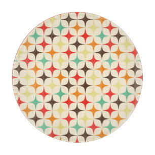 Planche À Découper Étoiles colorées Motif géométrique rétro