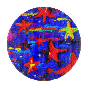 Planche À Découper Étoiles Rouges Colorées. Commandez dès maintenant