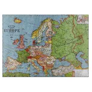 Planche À Découper Europe vintage Carte générale du XXe siècle