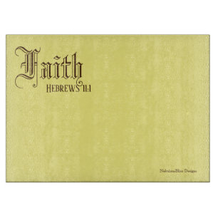 Planche À Découper Faith Hébreux 11:1 - 15" x 11" Panneau de coupe en