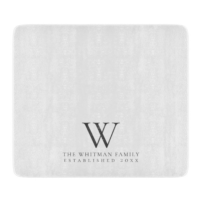 Planche À Découper Famille Monogramme Élégante cuisine (Devant)