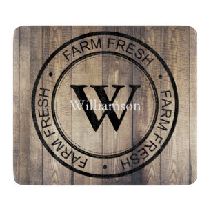 Planche À Découper Farmhouse Barn Wood Farm Nom de famille frais