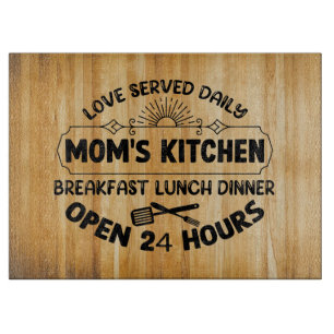 Planche À Découper faux bois Maman amour mot art cuisine